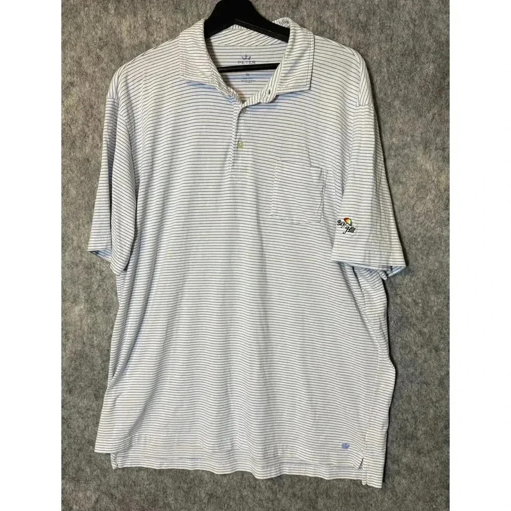 Peter Millar Striped Lightweight Golf Polo - XL